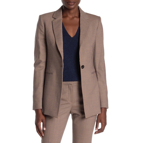 theory plaid power jacket